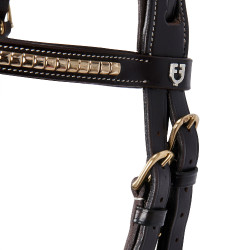 Brida inglesa de cuero clincher sin riendas Equestro Marrón oscuro Marr&amp;amp;amp;oacute;n