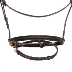 Brida inglesa de cuero clincher sin riendas Equestro Marrón oscuro Marr&amp;amp;amp;oacute;n