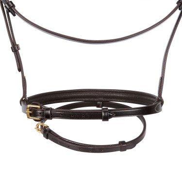 Brida inglesa de cuero clincher sin riendas Equestro Marrón oscuro Marr&amp;amp;amp;oacute;n