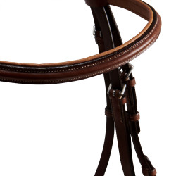 Brida inglesa de cuero con costuras contrastadas Stitched Equestro Brida inglesa de cuero con costuras contrastadas Stitched Equestro