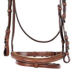 Brida inglesa de cuero con costuras contrastadas Stitched Equestro Brida inglesa de cuero con costuras contrastadas Stitched Equestro