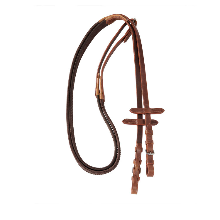 Brida inglesa de cuero con riendas de goma Genesis Equestro Brida inglesa de cuero con riendas de goma Genesis Equestro