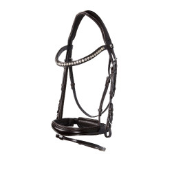 Brida inglesa de cuero con lentejuelas sin riendas Equestro
