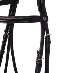 Brida inglesa de cuero con bordados Deco Equestro Marrón oscuro Marr&amp;amp;amp;oacute;n