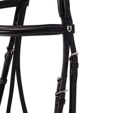 Brida inglesa de cuero con bordados Deco Equestro Marrón oscuro Marr&amp;amp;amp;oacute;n