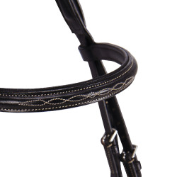Brida inglesa de cuero con bordados Deco Equestro Marrón oscuro Marr&amp;amp;amp;oacute;n