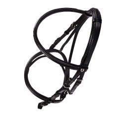 Brida inglesa de cuero con bordados Deco Equestro Marrón oscuro Marr&amp;amp;amp;oacute;n