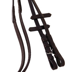 Brida inglesa de cuero con bordados Deco Equestro Marrón oscuro Marr&amp;amp;amp;oacute;n