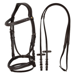 Brida anatómica elevada y acolchada Equestro Marrón oscuro Marr&amp;amp;amp;oacute;n