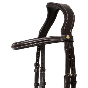 Brida anatómica elevada y acolchada Equestro Marrón oscuro Marr&amp;amp;amp;oacute;n