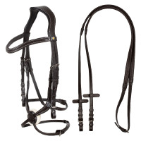 Brida anatómica de cuero mexicano Equestro Marrón oscuro Marrón Brida anatómica de cuero mexicano Equestro Marrón oscuro Marrón