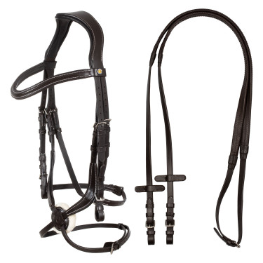 Brida anatómica de cuero mexicano Equestro Marrón oscuro Marr&amp;amp;amp;oacute;n