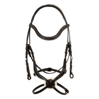 Brida anatómica de cuero mexicano Equestro Marrón oscuro Marrón Brida anatómica de cuero mexicano Equestro Marrón oscuro Marrón