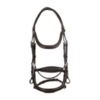 Brida anatómica con pespuntes en contraste Micklem Equestro Marrón oscuro Marr&amp;amp;amp;oacute;n