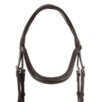 Brida anatómica con pespuntes en contraste Micklem Equestro Marrón oscuro Marr&amp;amp;amp;oacute;n