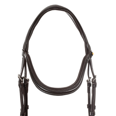 Brida anatómica con pespuntes en contraste Micklem Equestro Marrón oscuro Marr&amp;amp;amp;oacute;n