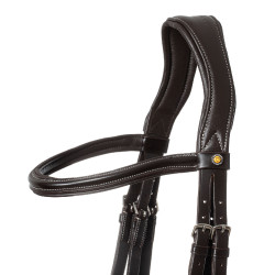 Brida anatómica con pespuntes en contraste Micklem Equestro Marrón oscuro Marr&amp;amp;amp;oacute;n