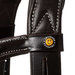 Brida anatómica con pespuntes en contraste Micklem Equestro Marrón oscuro Marr&amp;amp;amp;oacute;n