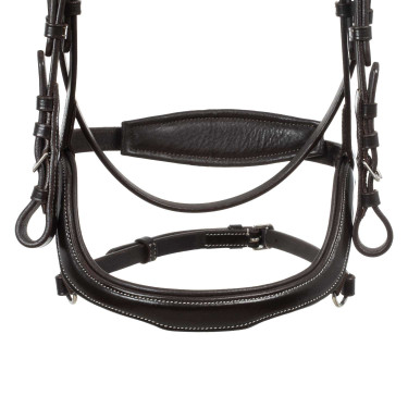Brida anatómica con pespuntes en contraste Micklem Equestro Marrón oscuro Marr&amp;amp;amp;oacute;n