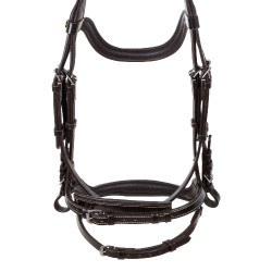 Brida anatómica con pespuntes en contraste Micklem Equestro Marrón oscuro Marr&amp;amp;amp;oacute;n