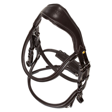 Brida anatómica con pespuntes en contraste Micklem Equestro Marrón oscuro Marr&amp;amp;amp;oacute;n