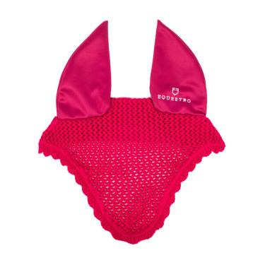 Gorro antimoscas para poni de algodón con orejas elásticas Equestro Fucsia Rosa Gorro antimoscas para poni de algodón con orejas elásticas Equestro Fucsia Rosa