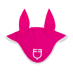 Caperuza anti-moscas de tejido técnico con logo GP Equestro Fucsia / blanco Rosa