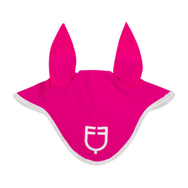 Caperuza anti-moscas de tejido técnico con logo GP Equestro Fucsia / blanco Rosa