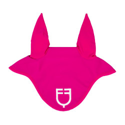 Capucha anti-moscas de tejido técnico con logo Equestro Fucsia / blanco Rosa