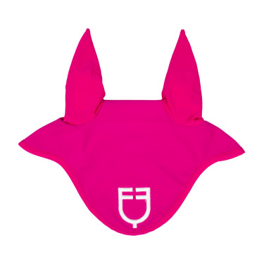 Capucha anti-moscas de tejido técnico con logo Equestro Fucsia / blanco Rosa