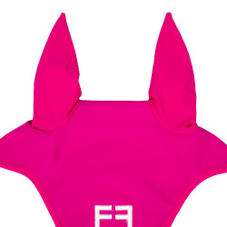 Capucha anti-moscas de tejido técnico con logo Equestro Fucsia / blanco Rosa