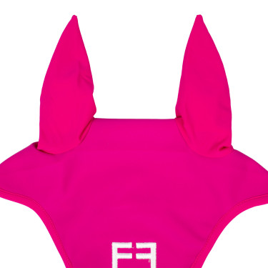 Capucha anti-moscas de tejido técnico con logo Equestro Fucsia / blanco Rosa