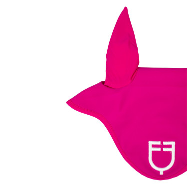 Capucha anti-moscas de tejido técnico con logo Equestro Fucsia / blanco Rosa