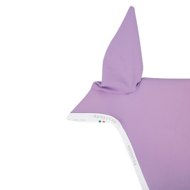 Gorro antimoscas de tejido técnico con sujeción a la muserola Equestro Lila / blanco Gorro antimoscas de tejido técnico con sujeción a la muserola Equestro Lila / blanco