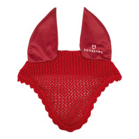 Capucha antimoscas de algodón con orejas elásticas Equestro Roja Rojo