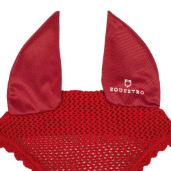 Capucha antimoscas de algodón con orejas elásticas Equestro Roja Rojo