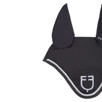 Gorro antimoscas de algodón con logotipo central New Style Equestro Negro