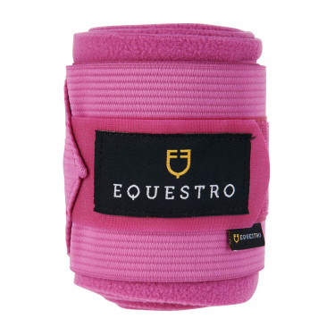 Bandas de trabajo de forro polar y elástico transpirables por 4 Equestro Fucsia Rosa