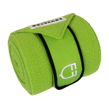 Bandas de polo transpirables pony Trim por 4 Equestro Limón / negro Amarillo