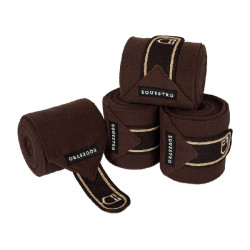 Bandas de polo para pony con logo bordado Diamond en juego de 4 Equestro Castaño Marr&amp;amp;amp;oacute;n