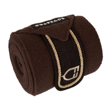 Bandas de polo para pony con logo bordado Diamond en juego de 4 Equestro Castaño Marr&amp;amp;amp;oacute;n