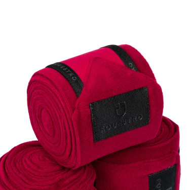 Vendajes de polo por 4 Equestro Vino / negro Rojo