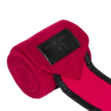 Vendajes de polo por 4 Equestro Vino / negro Rojo
