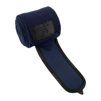 Bandas de polo antipilling con cierre de velcro Acavallo por 4 Azul profundo / negro Azul marino