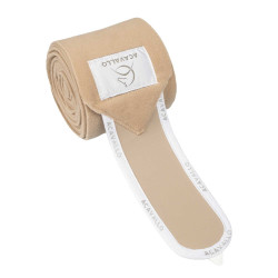 Bandas de polo antipilling con cierre de velcro Acavallo por 4 Arena / blanco Beige