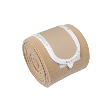 Bandas de polo antipilling con cierre de velcro Acavallo por 4 Arena / blanco Beige