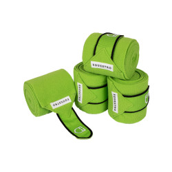 Bandas de polo con cierre de velcro Trim por 4 Equestro Limón / negro Amarillo
