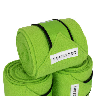 Bandas de polo con cierre de velcro Trim por 4 Equestro Limón / negro Amarillo