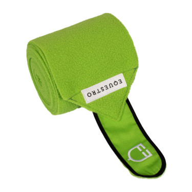 Bandas de polo con cierre de velcro Trim por 4 Equestro Limón / negro Amarillo