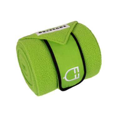 Bandas de polo con cierre de velcro Trim por 4 Equestro Limón / negro Amarillo